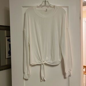 White Shirt w Front Tie Detail